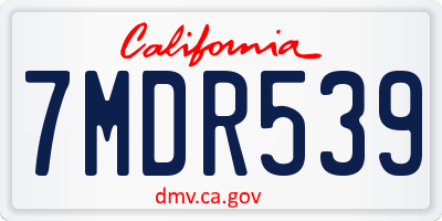 CA license plate 7MDR539