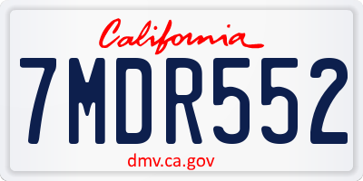 CA license plate 7MDR552