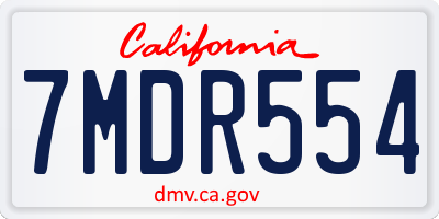 CA license plate 7MDR554