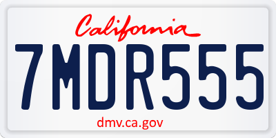 CA license plate 7MDR555