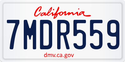 CA license plate 7MDR559