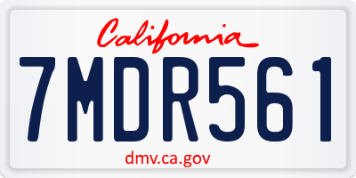 CA license plate 7MDR561