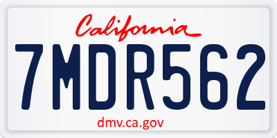 CA license plate 7MDR562