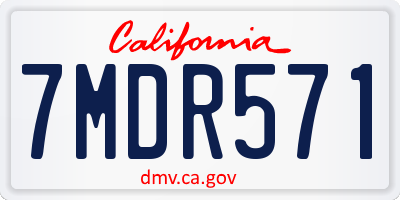 CA license plate 7MDR571