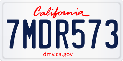CA license plate 7MDR573
