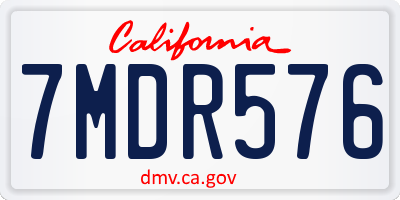 CA license plate 7MDR576