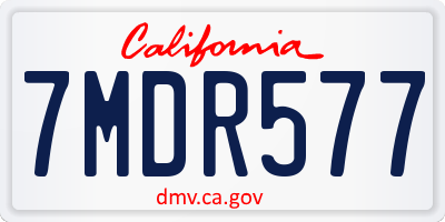 CA license plate 7MDR577