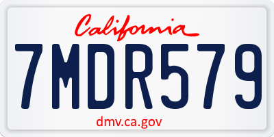 CA license plate 7MDR579