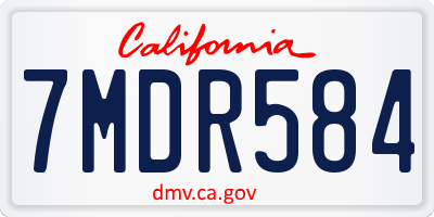 CA license plate 7MDR584