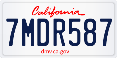 CA license plate 7MDR587