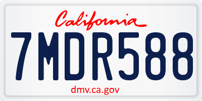 CA license plate 7MDR588