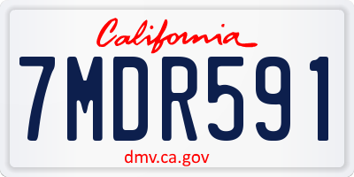 CA license plate 7MDR591