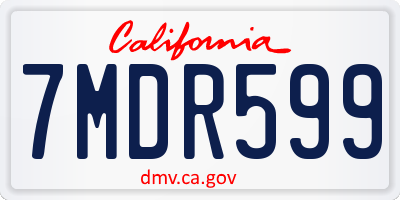 CA license plate 7MDR599