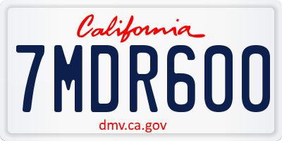 CA license plate 7MDR600