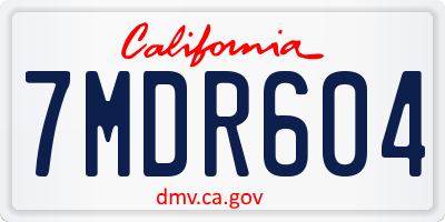CA license plate 7MDR604