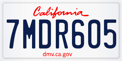 CA license plate 7MDR605