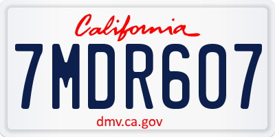 CA license plate 7MDR607