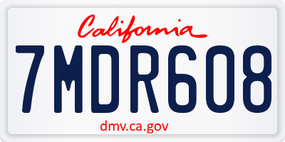 CA license plate 7MDR608