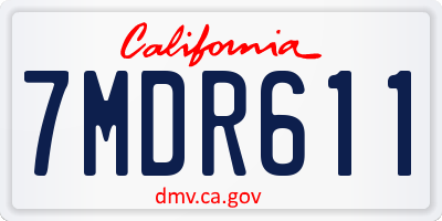 CA license plate 7MDR611
