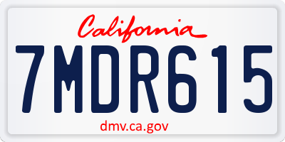 CA license plate 7MDR615