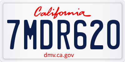 CA license plate 7MDR620