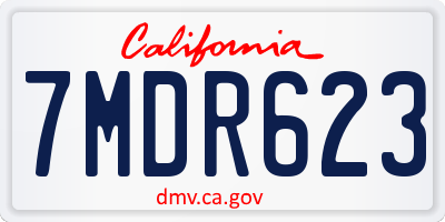 CA license plate 7MDR623