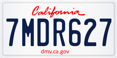 CA license plate 7MDR627