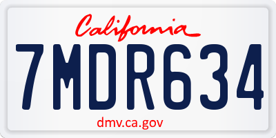 CA license plate 7MDR634