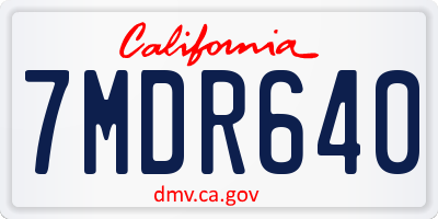 CA license plate 7MDR640