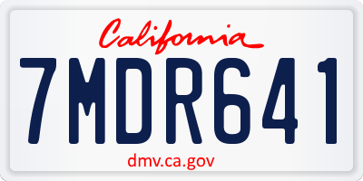 CA license plate 7MDR641