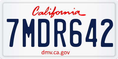 CA license plate 7MDR642