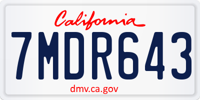 CA license plate 7MDR643