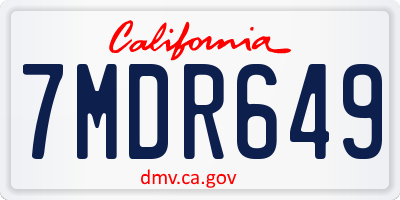 CA license plate 7MDR649