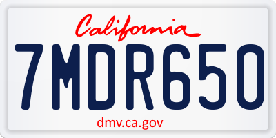 CA license plate 7MDR650