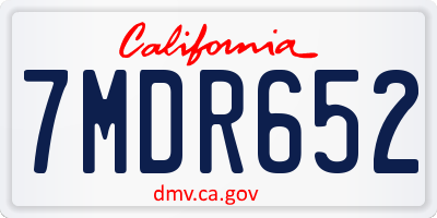 CA license plate 7MDR652