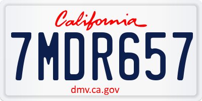 CA license plate 7MDR657