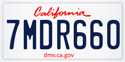 CA license plate 7MDR660