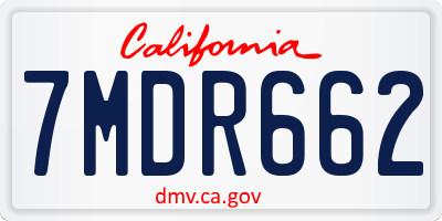 CA license plate 7MDR662