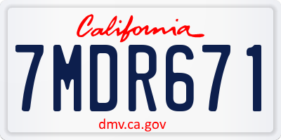 CA license plate 7MDR671