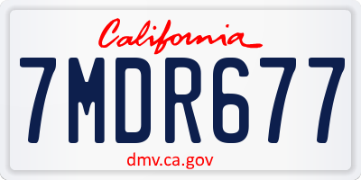 CA license plate 7MDR677