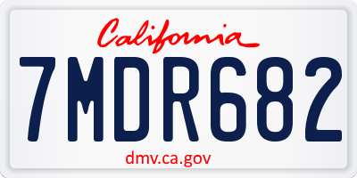 CA license plate 7MDR682