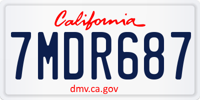 CA license plate 7MDR687