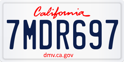 CA license plate 7MDR697
