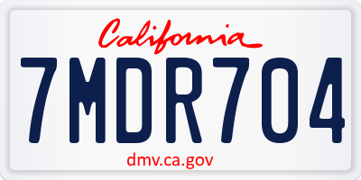 CA license plate 7MDR704