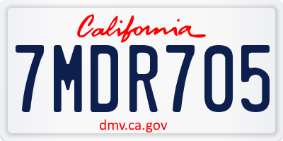CA license plate 7MDR705