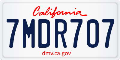 CA license plate 7MDR707