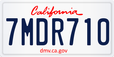 CA license plate 7MDR710