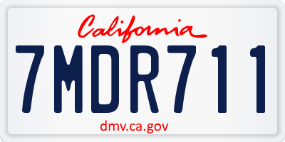 CA license plate 7MDR711