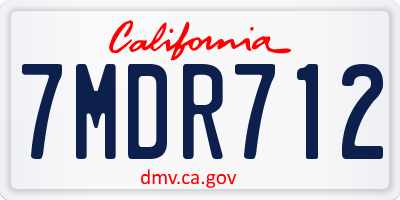CA license plate 7MDR712