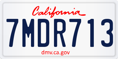 CA license plate 7MDR713